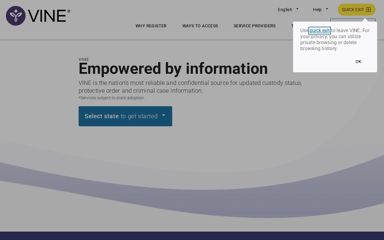 VINELink New Mexico custody search used for an Otero County release check